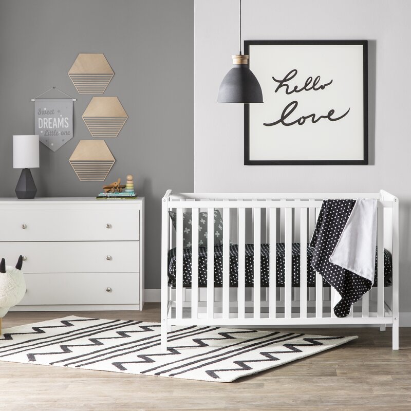 Triangle Fitted Crib Sheet Black and White - Olli+Lime